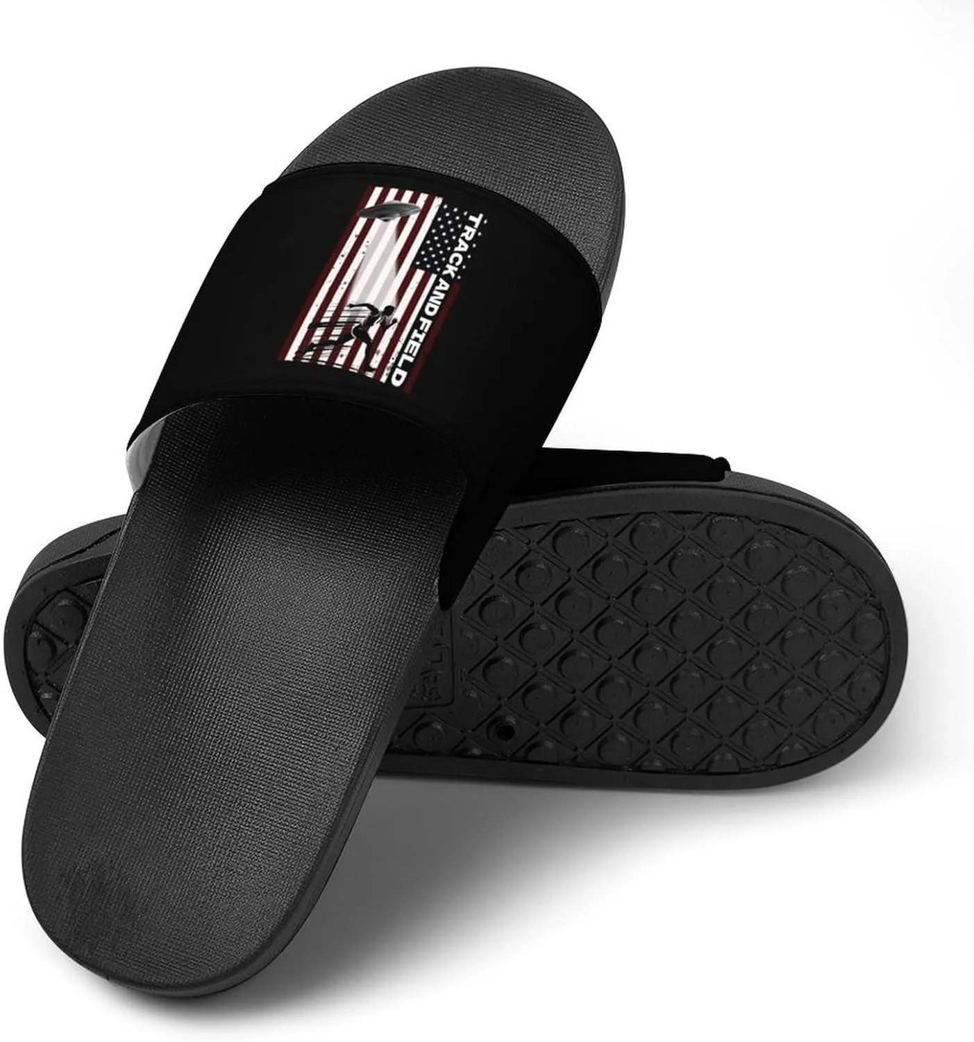Texture USA Flag Track And Field Slippers Shower Slipper In-Door Slipper Quick Drying Non-Slip Bathroom Pool Woman Man PVC