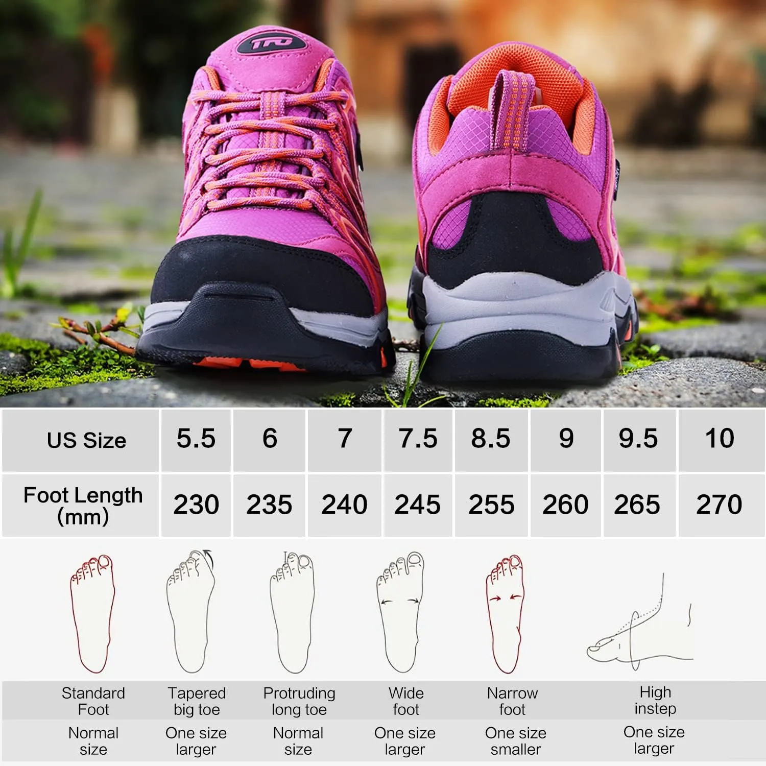 TFO Women's Lightweight Breathable Non-Slip Hiking Running Shoe Athletic Outdoor Walking Trekking Sneaker