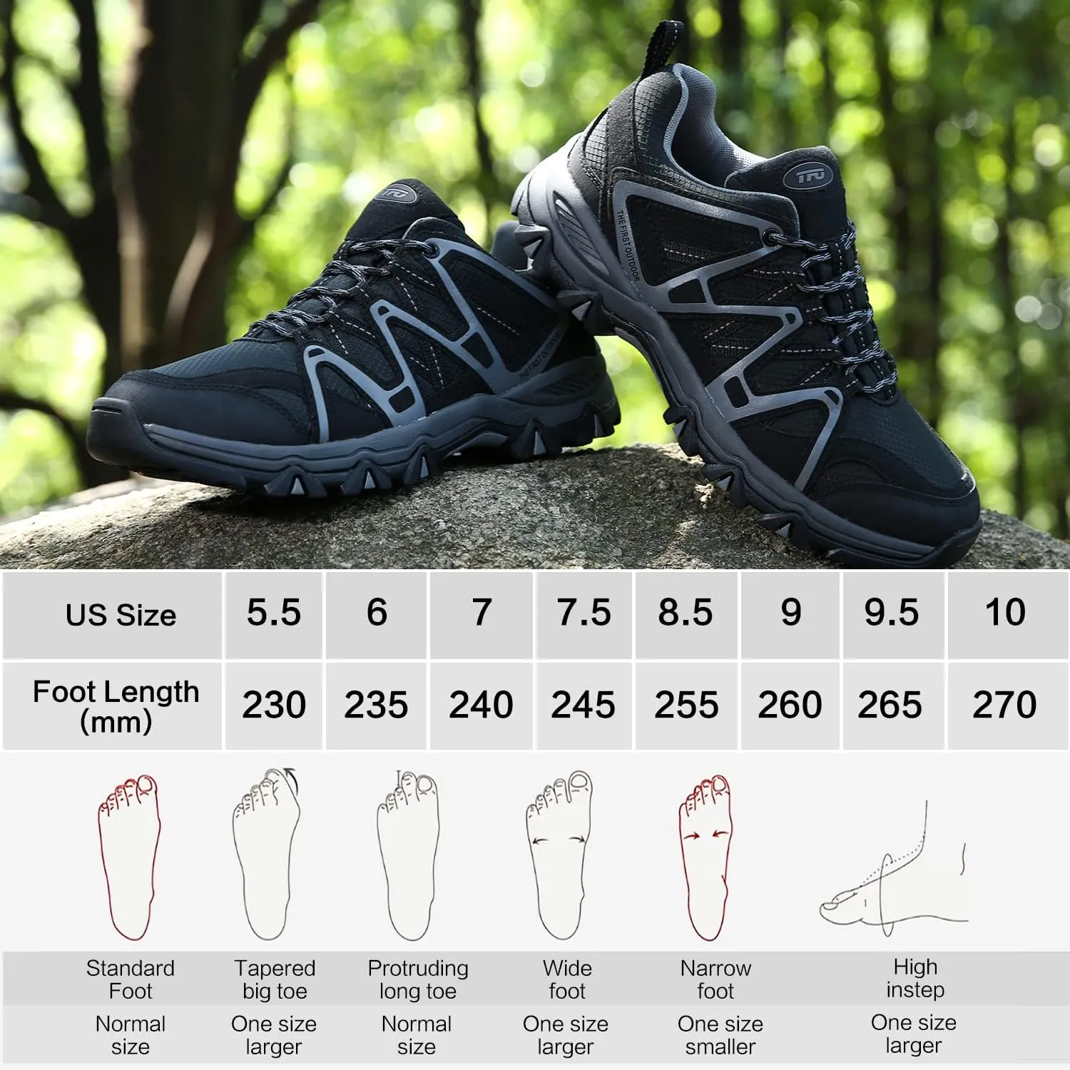 TFO Women's Lightweight Breathable Non-Slip Hiking Running Shoe Athletic Outdoor Walking Trekking Sneaker