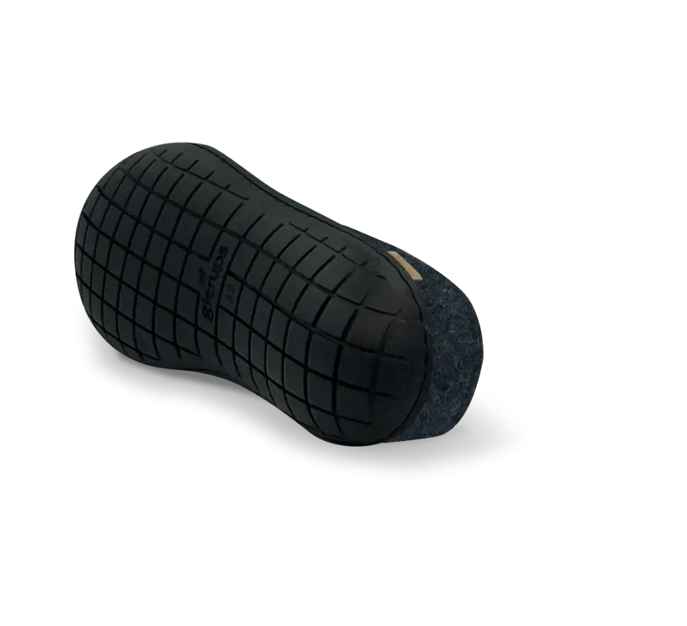 The Black Rubber Slip-on Slipper | Denim