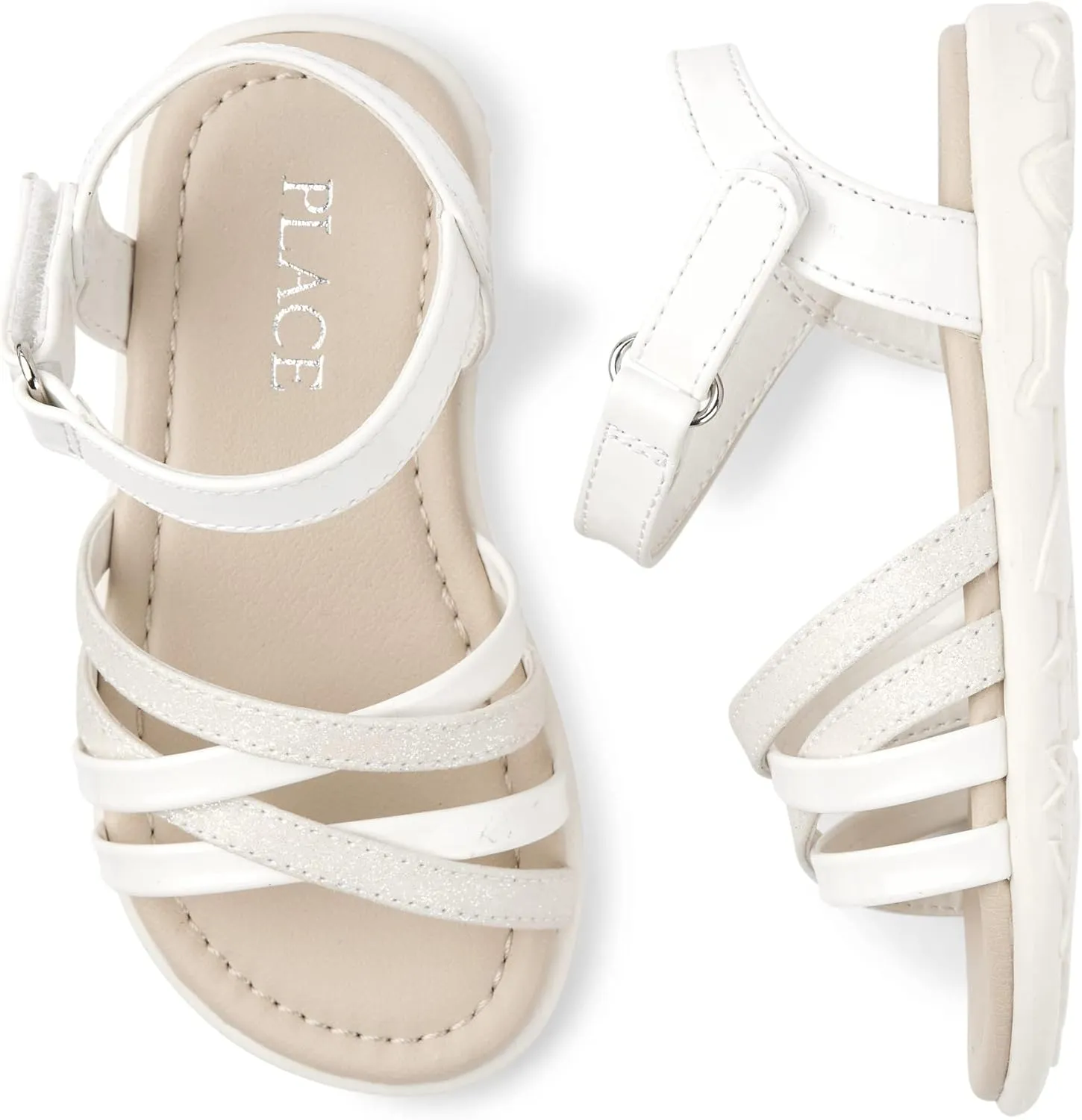 The Children's Place Girl's Baby Toddler Flat Sandals with Adjustable Ankle Strap Slipper