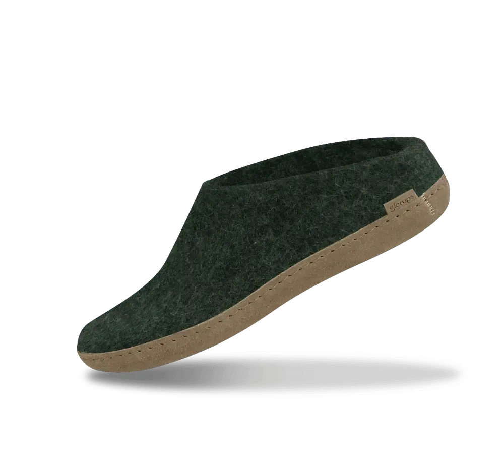 The Leather Slip-on Slipper | Forest