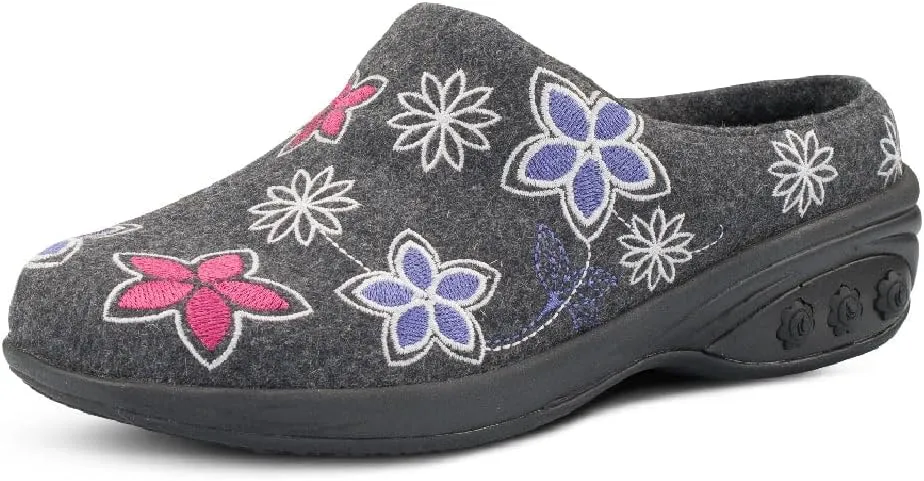 Therafit Angela Women's Arch Support Wool Clog Slip-On, Slipper - comfort, protection and relief from arch pain, heel pain, plantar fasciitis, pronation and other foot pain symptoms