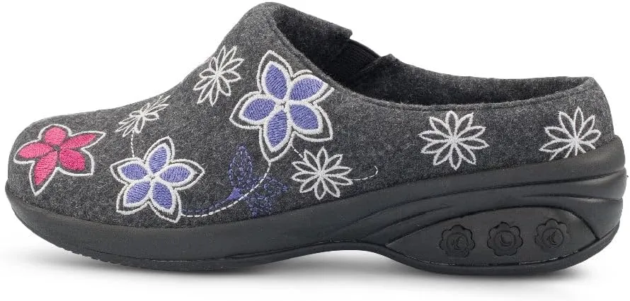 Therafit Angela Women's Arch Support Wool Clog Slip-On, Slipper - comfort, protection and relief from arch pain, heel pain, plantar fasciitis, pronation and other foot pain symptoms