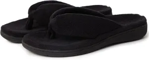 Thong Spa Slippers for Women with Arch Support Flip Flop House Sandal Slippers Soft & Comfortable Coral Velvet Durable Rubber Outsoles for Indoor and Outdoor All Days Wear Black Grey US6-US11