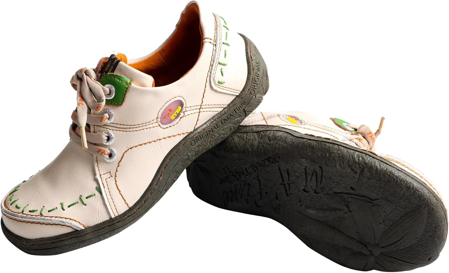 TMA EYES Women 's Hand Stitched Leather Walking Shoes