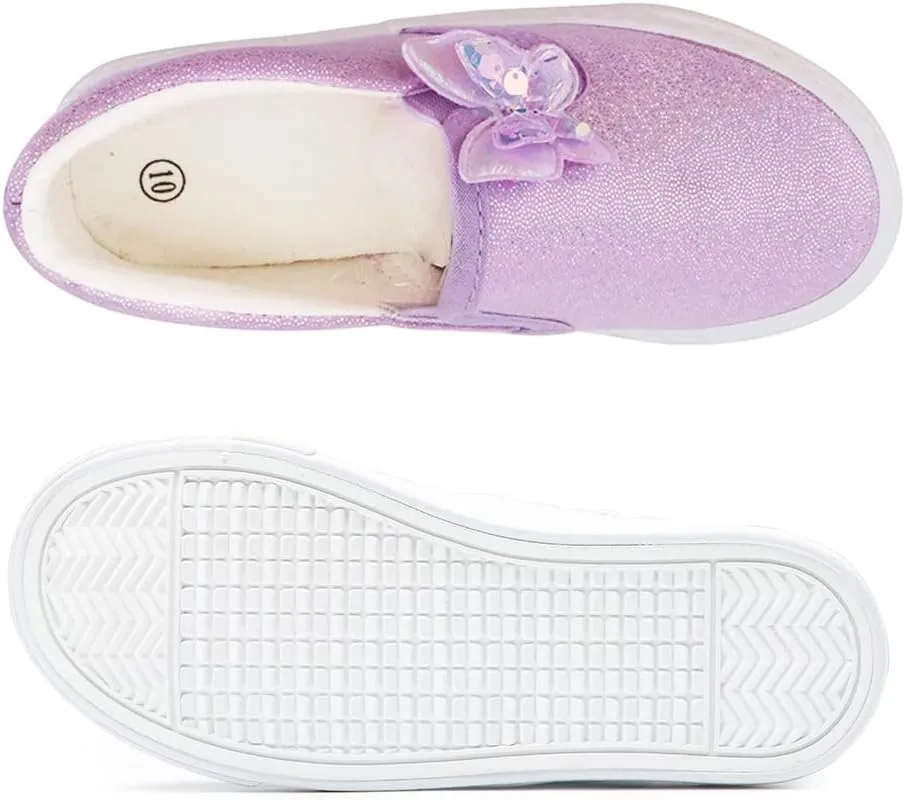 Toandon Toddler Girls Kids Sparkle Slip On Sneakers Loafers Age 2-10