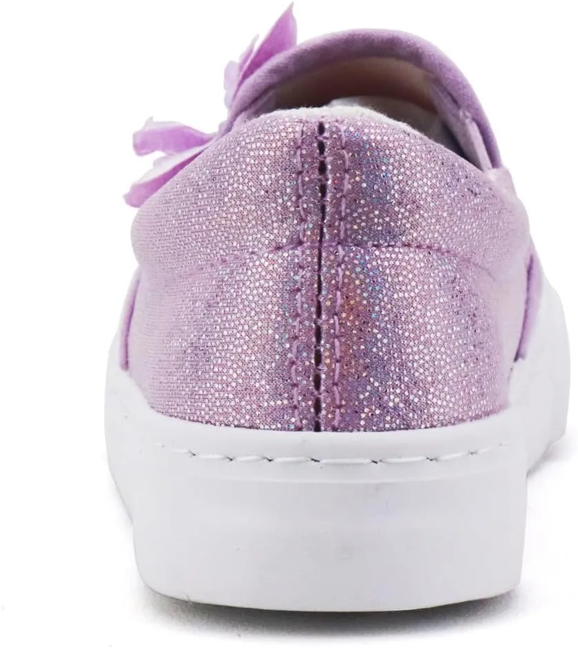 Toandon Toddler Girls Kids Sparkle Slip On Sneakers Loafers Age 2-10