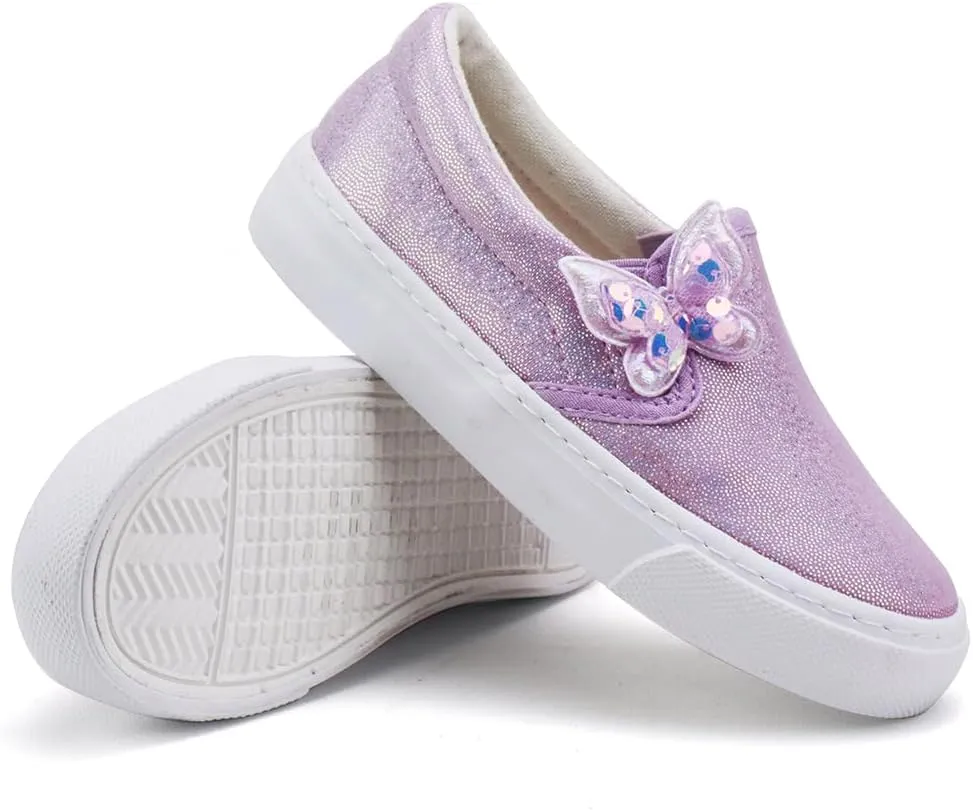 Toandon Toddler Girls Kids Sparkle Slip On Sneakers Loafers Age 2-10