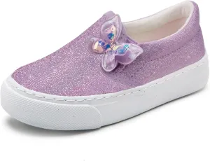Toandon Toddler Girls Kids Sparkle Slip On Sneakers Loafers Age 2-10