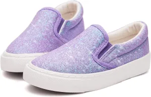 Toandon Toddler Kids Girls Sparkle Slip On Walking Shoes Age 2-10