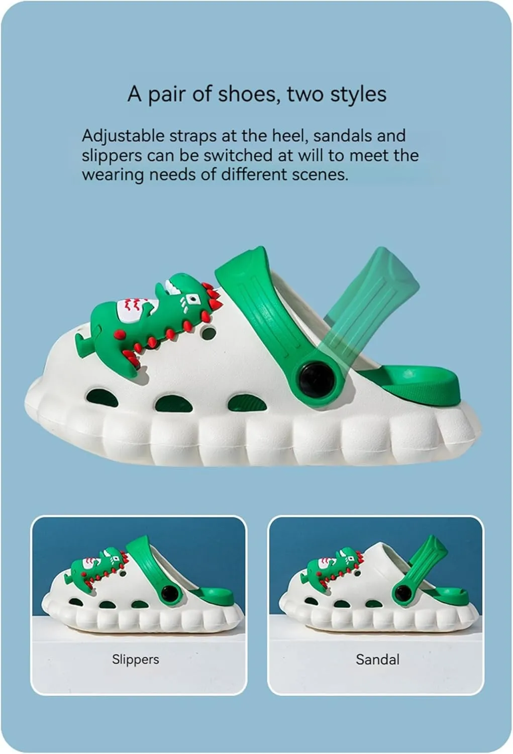 Toddler Kids Girls Boys Cartoon Garden Shoes Slipper Slides Lightweight Outdoor Indoor Infant Children Beach Pool Sandals 1/2 Pairs