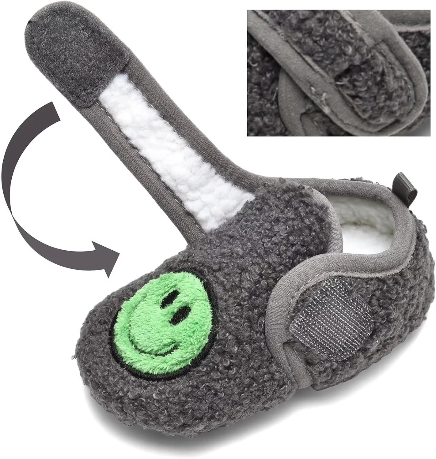 Toddler Smiley Face Slippers Boys Girls House Indoor Non Slip Shoes Warm Cozy Socks for Baby Kids