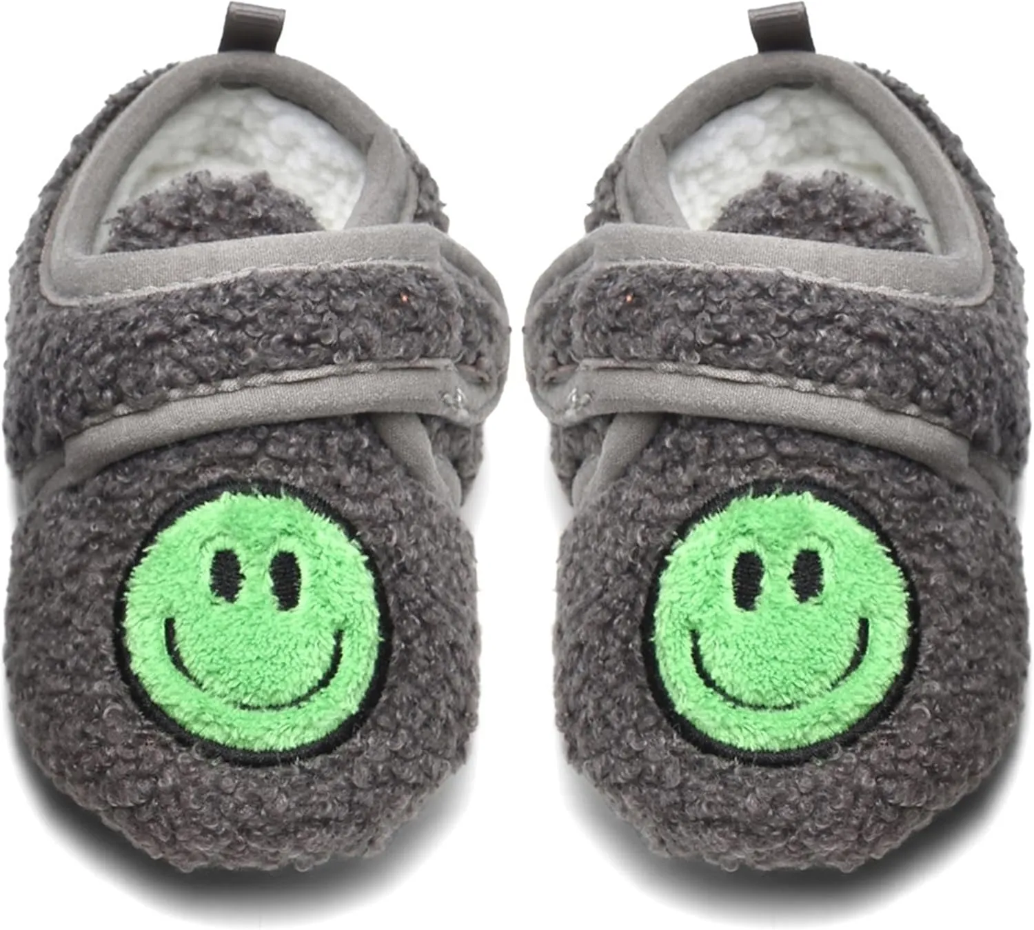 Toddler Smiley Face Slippers Boys Girls House Indoor Non Slip Shoes Warm Cozy Socks for Baby Kids