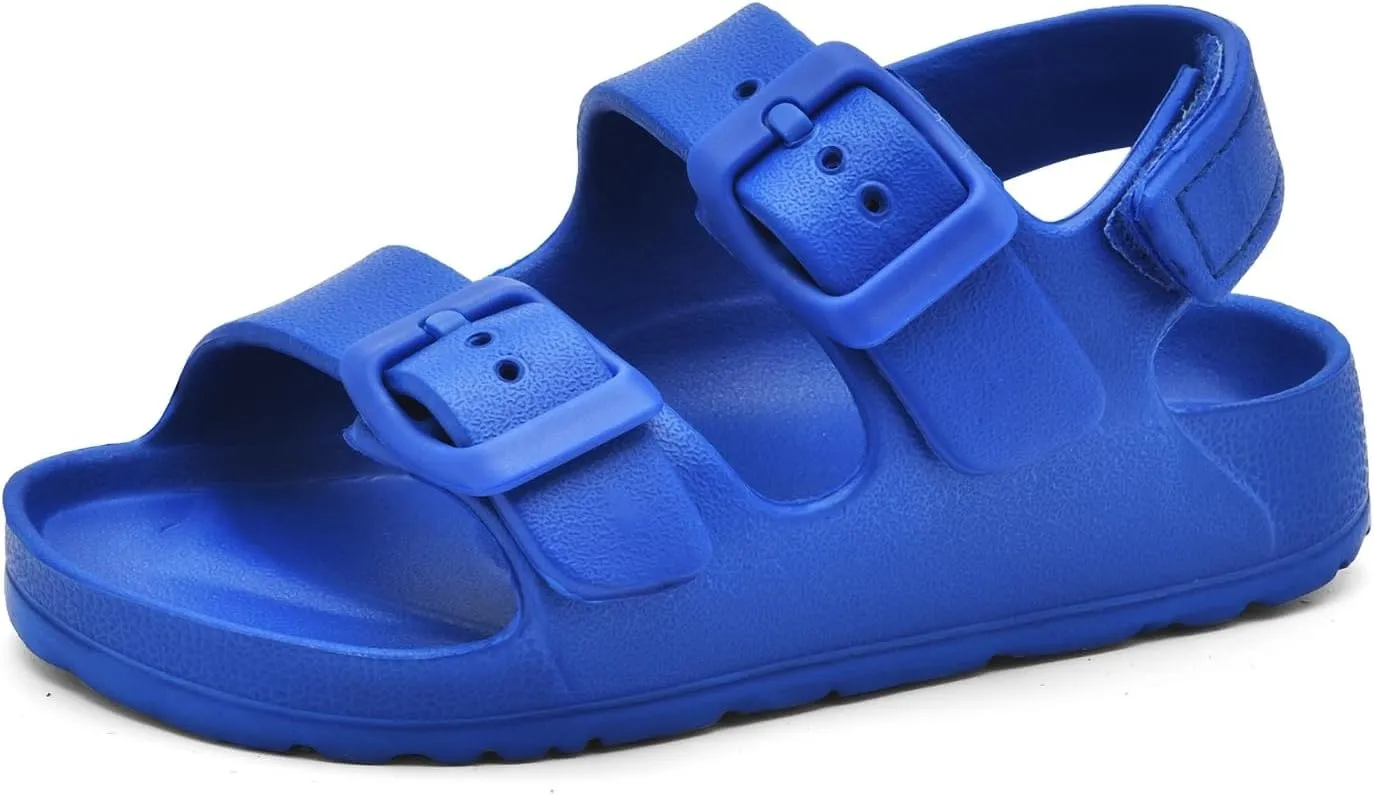 Toddler Unisex Adjustable Buckle Sandals – Comfortable Open Toe Beach & Pool Shoes for Boys & Girls with Back Strap