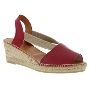 Toni Pons Flat Leather Sandal Red