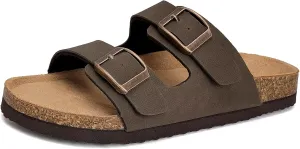 Torotto Kids Sandals Boys Girls Slide Summer Non-slip Cork Glitter Toddler Slippers with Adjustable Straps for Indoor & Outdoor
