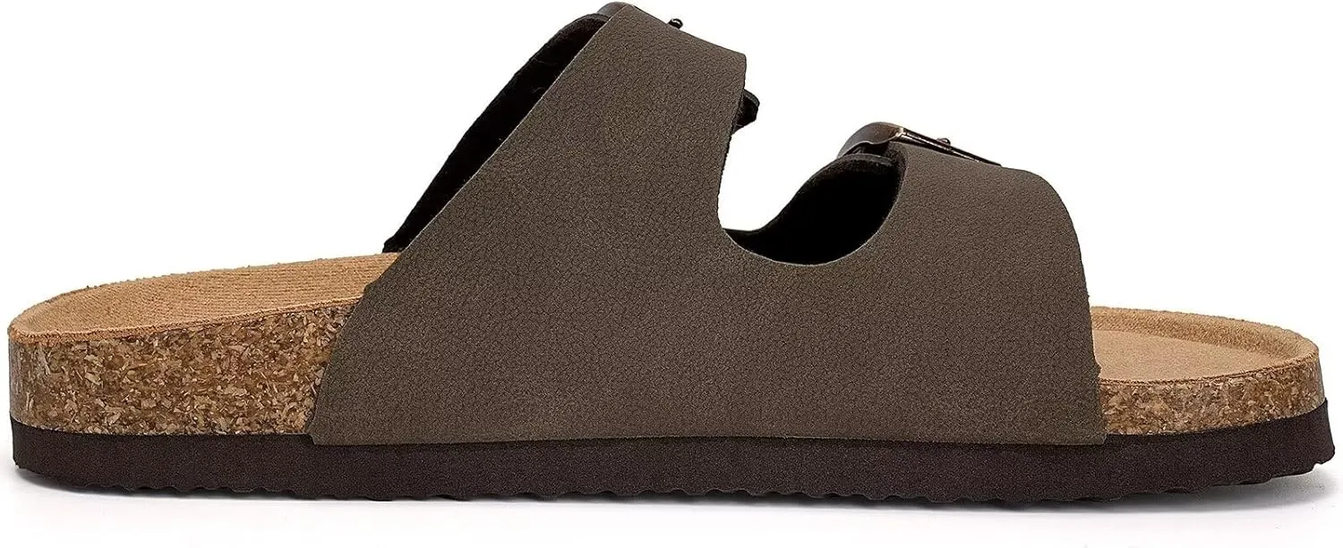 Torotto Kids Sandals Boys Girls Slide Summer Non-slip Cork Glitter Toddler Slippers with Adjustable Straps for Indoor & Outdoor