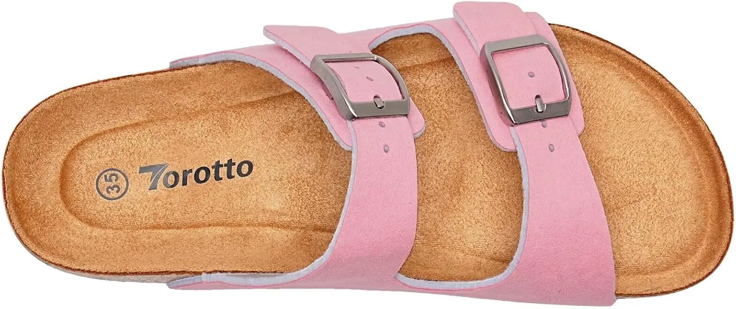 Torotto Kids Sandals Boys Girls Slide Summer Non-slip Cork Sandals with Adjustable Straps for Indoor & Outdoor