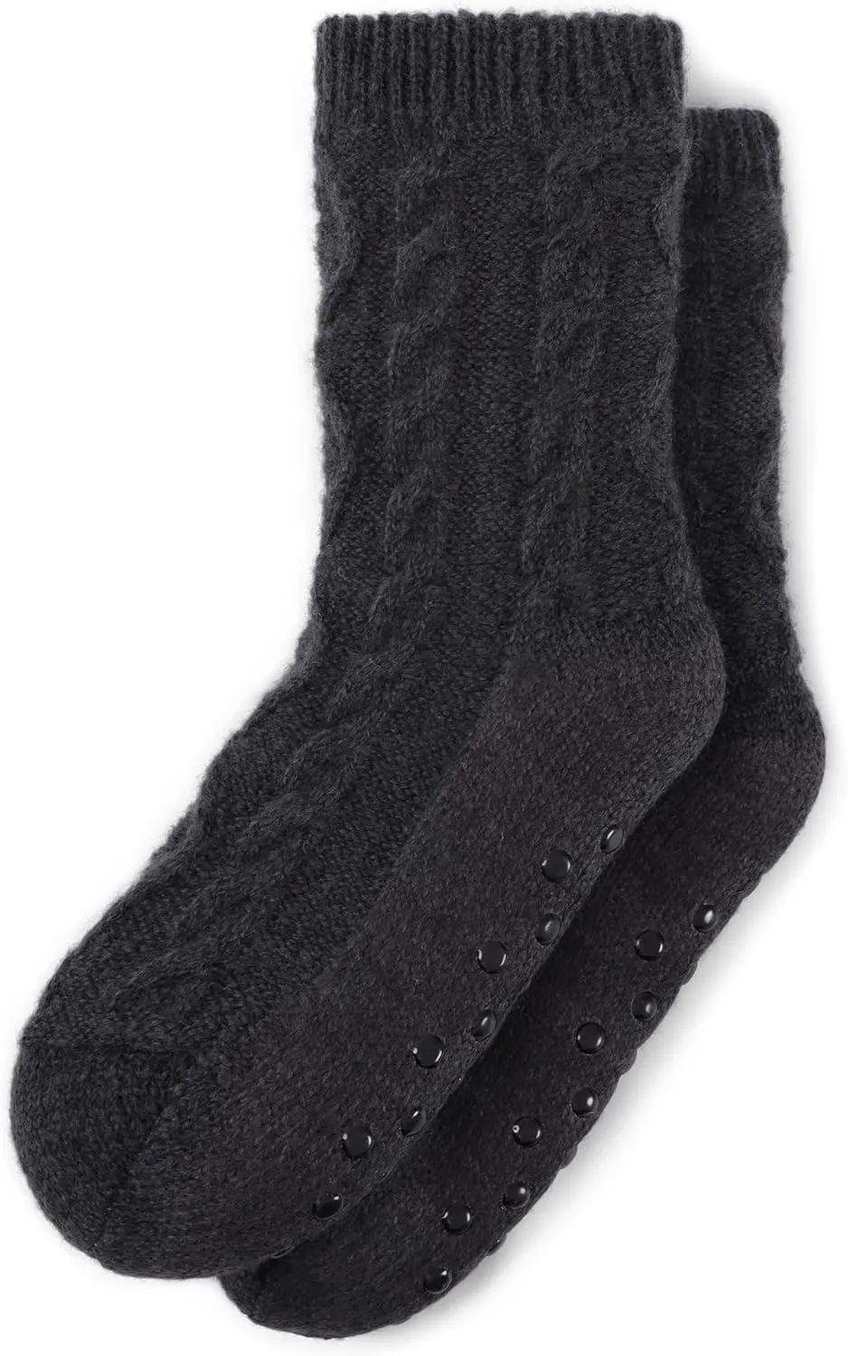 Tough Land Slipper Socks for Women with Grippers Non Slip, Sherpa Lined Slipper Socks