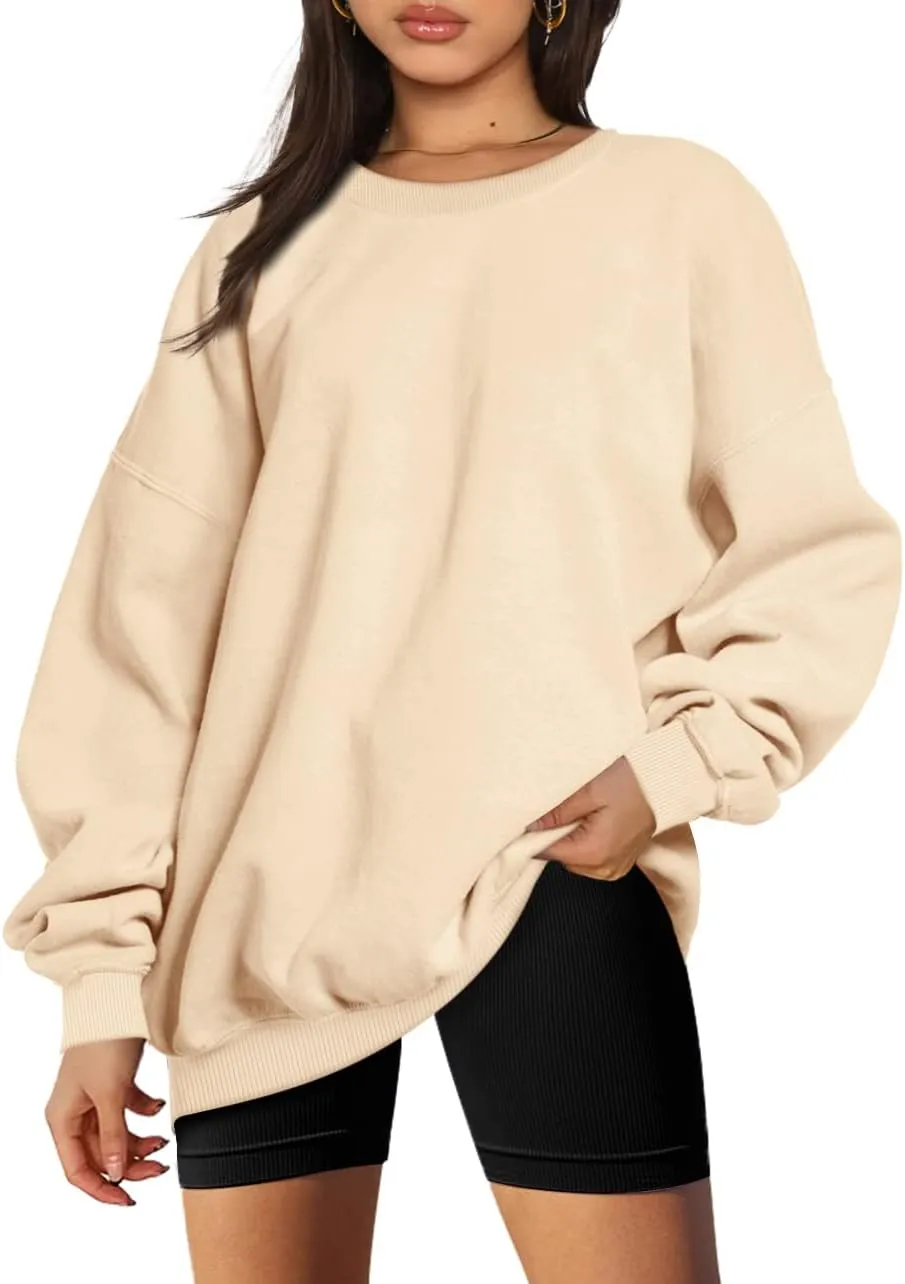 Trendy Queen Sweatshirts for Women Hoodies Oversized Crewneck Tops Sweaters Comfy Fall Winter Outfits Clothes 2025 Fashion