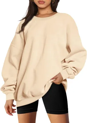 Trendy Queen Sweatshirts for Women Hoodies Oversized Crewneck Tops Sweaters Comfy Fall Winter Outfits Clothes 2025 Fashion