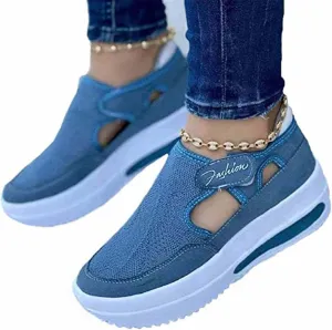 TROONZ Canvas Shoes Women Fashion Trainers, Casual Mesh Shoes,Spring Sneakers Women Casual Breathable Sport Shoes-Blue||4.5