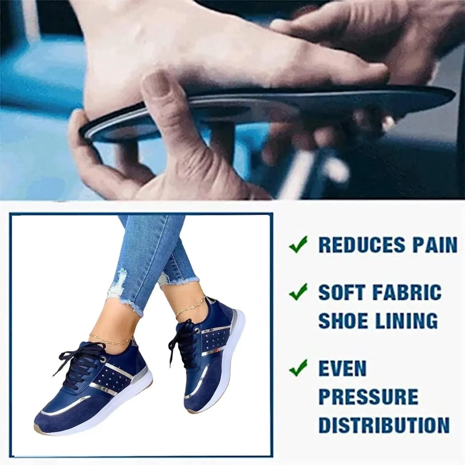 TROONZ Women Fashion Trainers, Casual Mesh Sneakers, Breathable Sport Shoes, Canvas - White||8.5