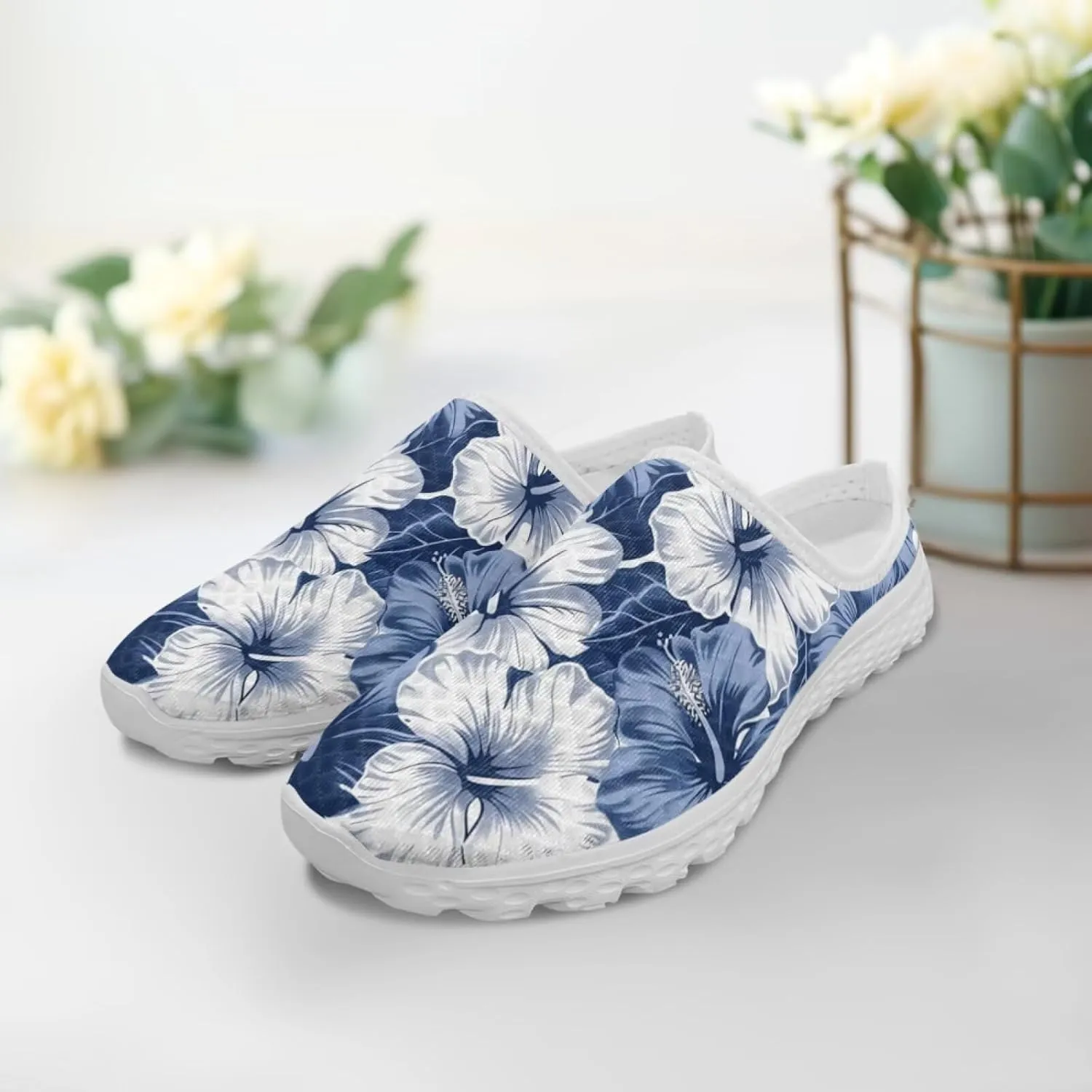 Tropical Flora Women's Arch Support Mule Garden Shoes Slip On Loafers Breathable Summer Barefoot Walking Flat