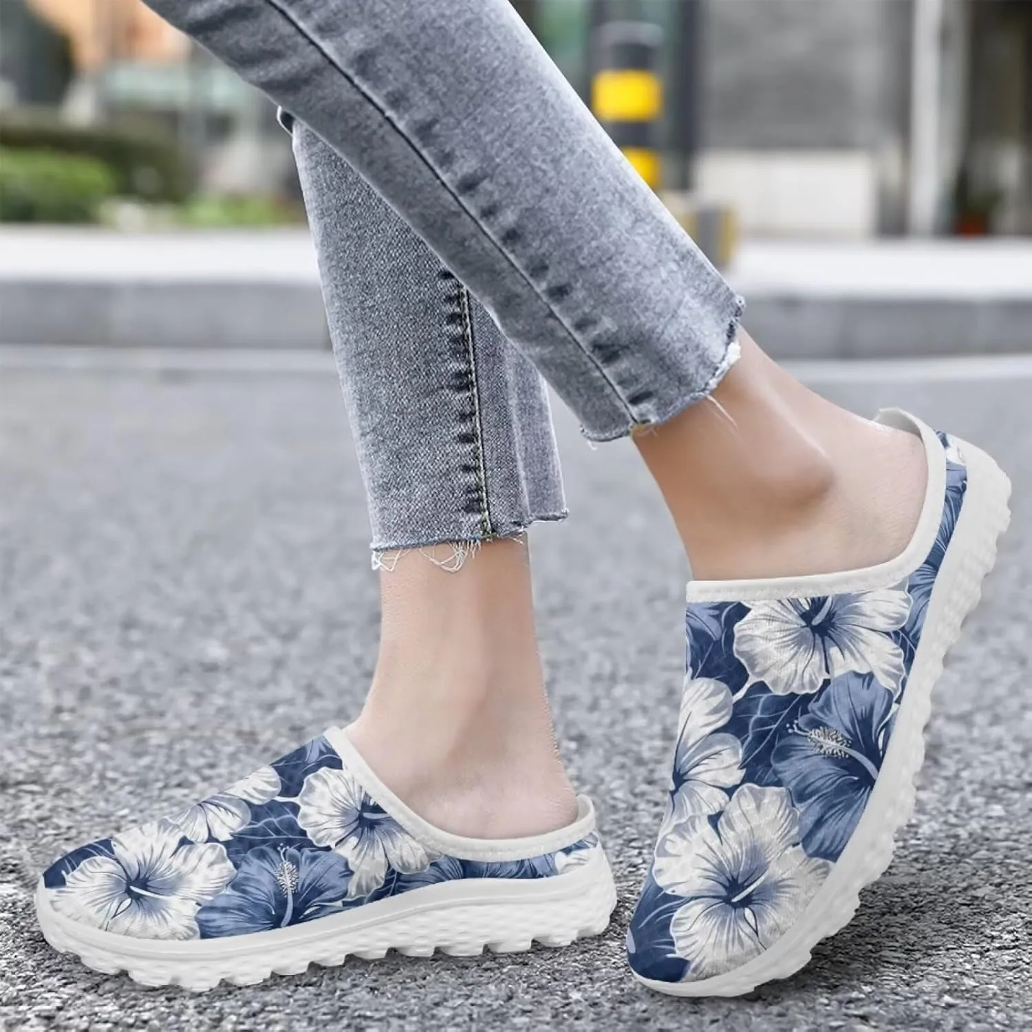 Tropical Flora Women's Arch Support Mule Garden Shoes Slip On Loafers Breathable Summer Barefoot Walking Flat