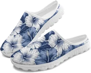Tropical Flora Women's Arch Support Mule Garden Shoes Slip On Loafers Breathable Summer Barefoot Walking Flat