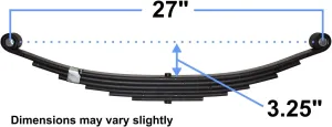 TRP Double Eye Spring (6 Leaf) - 3,000 Lb Capacity - 27 Inch X 1-3/4 Inch - Single