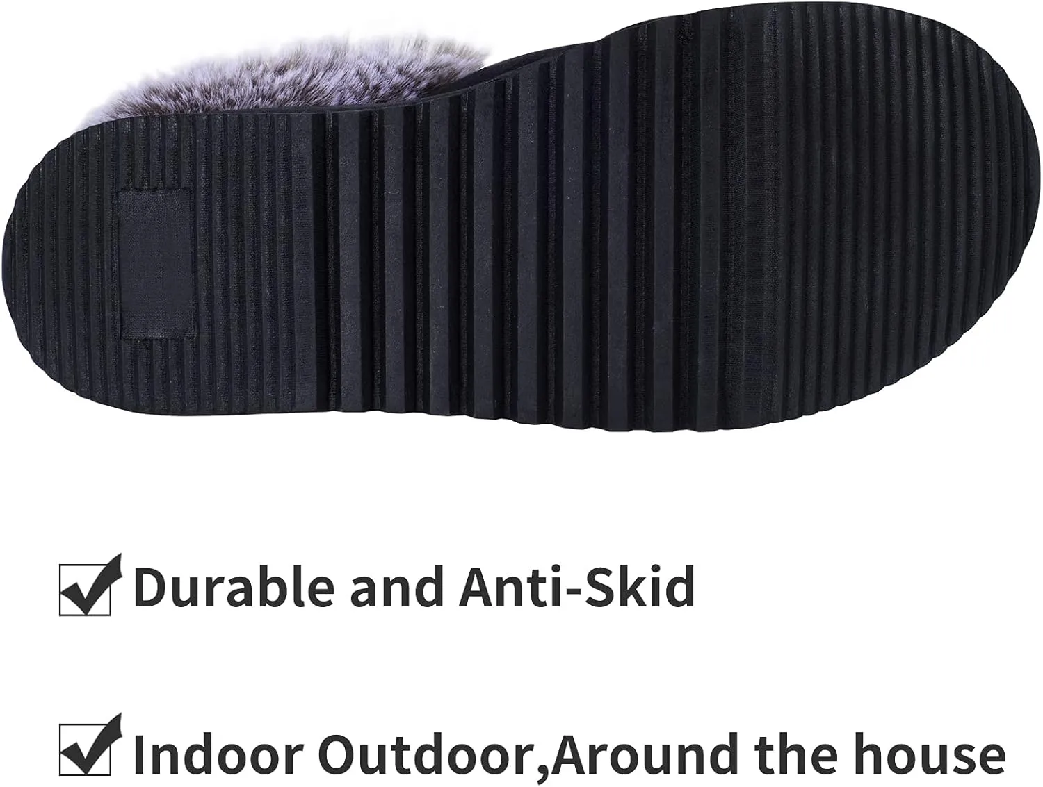 UBXRIN Womens Fuzzy Memory Foam Slippers Boots Cozy Faux Fur House Shoes Indoor Outdoor Rubber Sole Anti-Skid