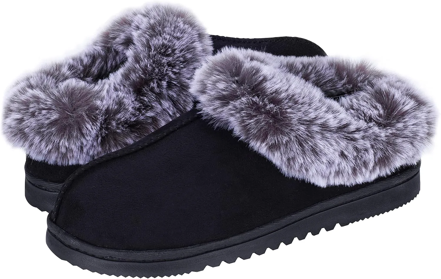 UBXRIN Womens Fuzzy Memory Foam Slippers Boots Cozy Faux Fur House Shoes Indoor Outdoor Rubber Sole Anti-Skid