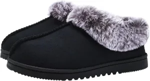 UBXRIN Womens Fuzzy Memory Foam Slippers Boots Cozy Faux Fur House Shoes Indoor Outdoor Rubber Sole Anti-Skid