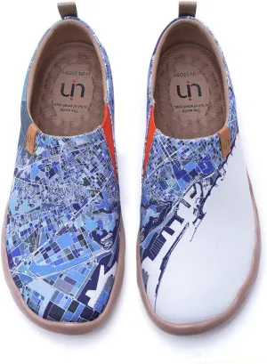 UIN Men's Walking Travel Shoes Slip On Canvas Casual Loafers Lightweight Comfort Fashion Sneaker Happy Doggies