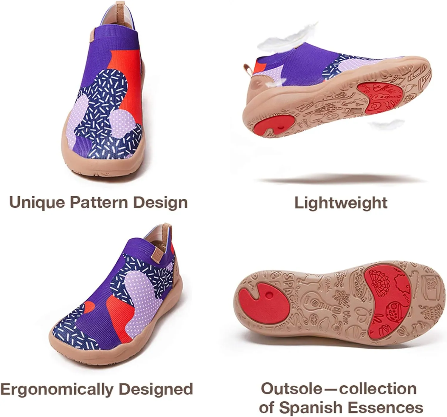 UIN Women's Walking Shoes High Top Knitted Boots Casual Lightweight Comfort Fashion Sneaker Madrid