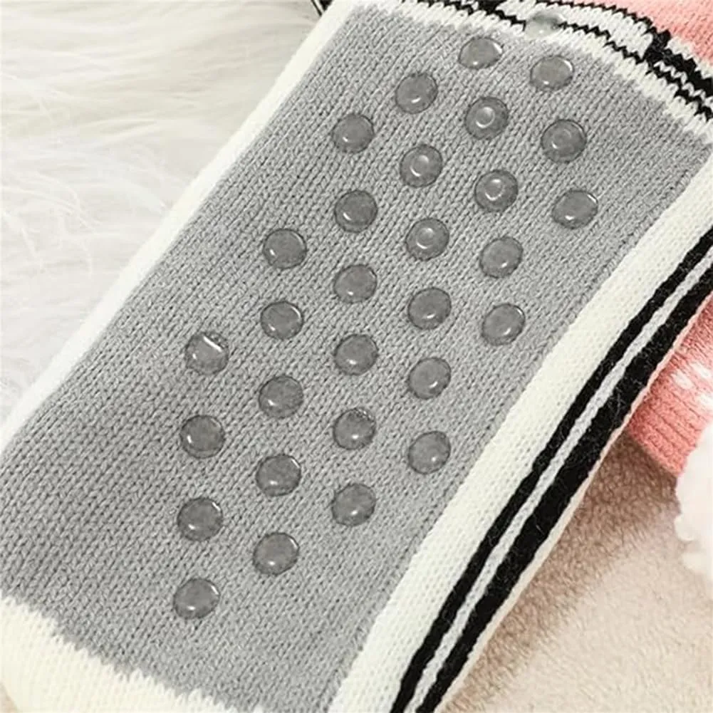 Ultra-Thick Cashmere Slipper Socks - Non-Slip Fluffy Warm Winter Home Socks