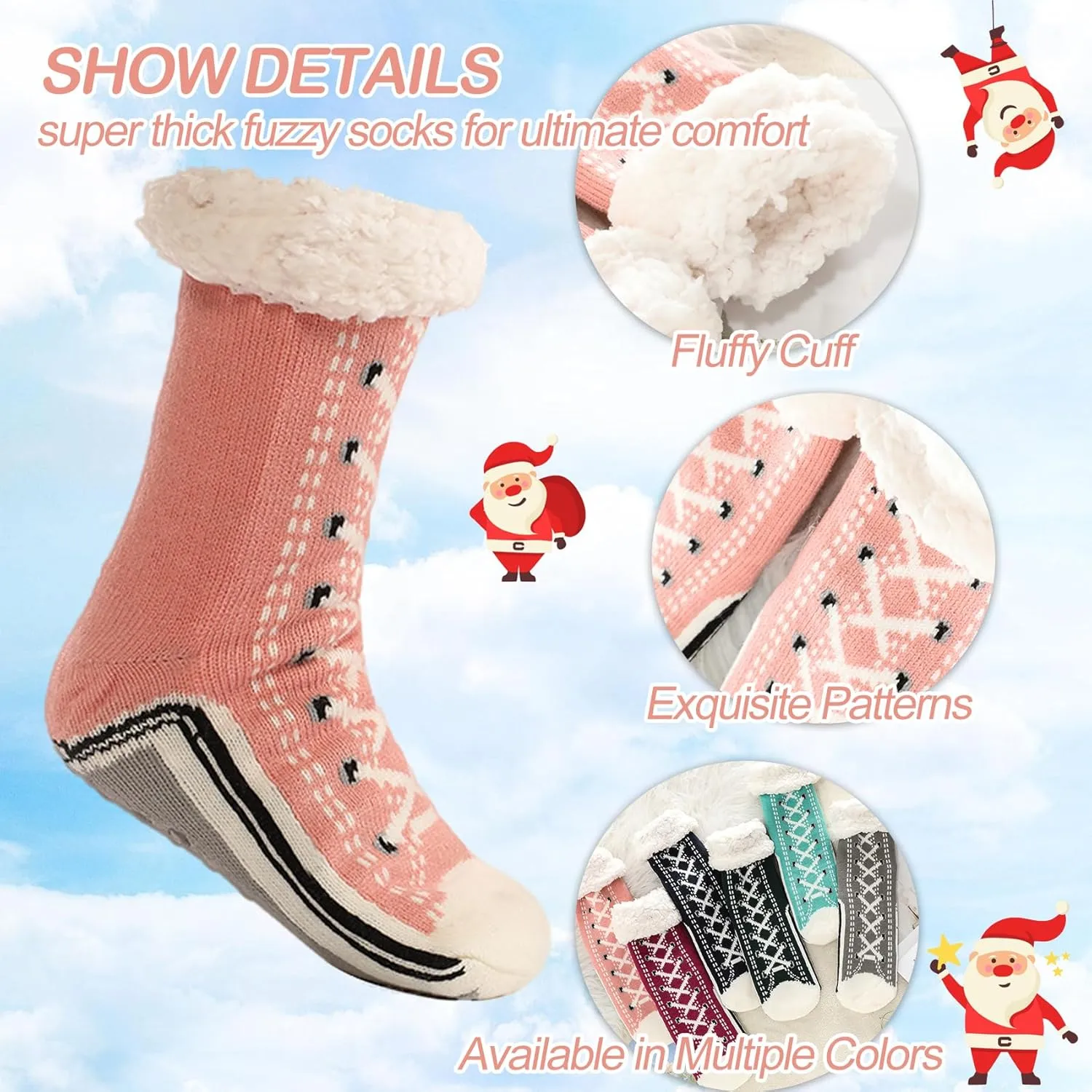 Ultra-Thick Slipper Home Socks Fuzzy Fluffy Winter Warm Soft Thick Non Slip Thermal Home Socks Women