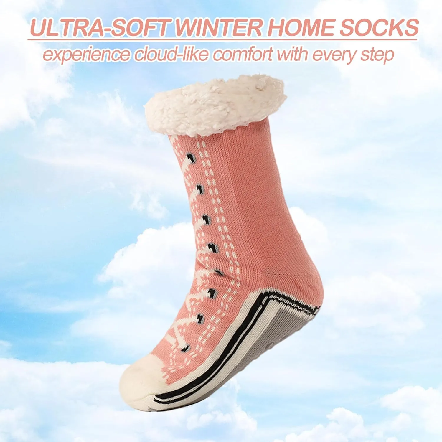Ultra-Thick Slipper Home Socks Fuzzy Fluffy Winter Warm Soft Thick Non Slip Thermal Home Socks Women