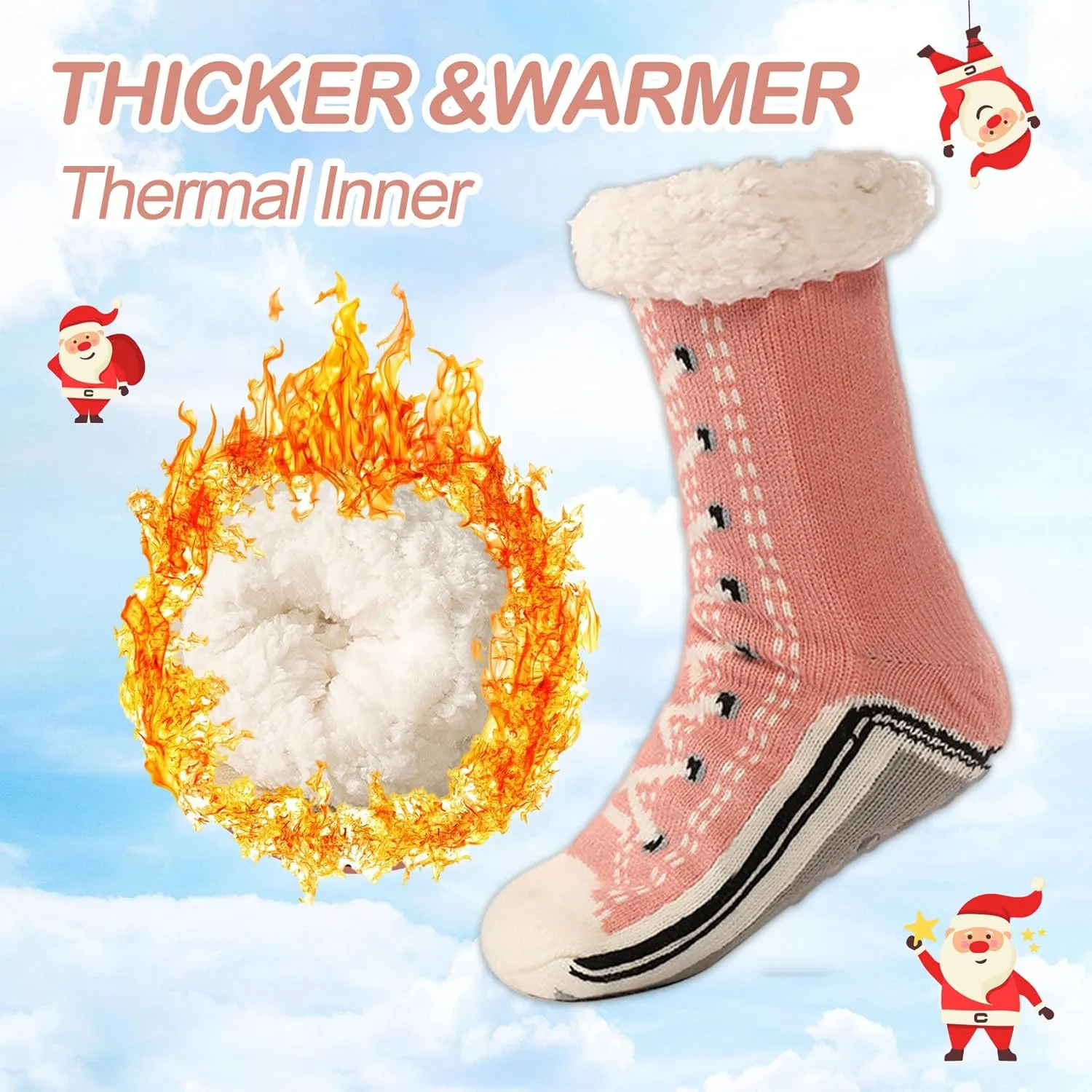 Ultra-Thick Slipper Home Socks Fuzzy Fluffy Winter Warm Soft Thick Non Slip Thermal Home Socks Women