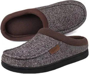 ULTRAIDEAS Men's Nealon Moccasin Clog Slipper, Slip on Indoor/Outdoor House Shoes