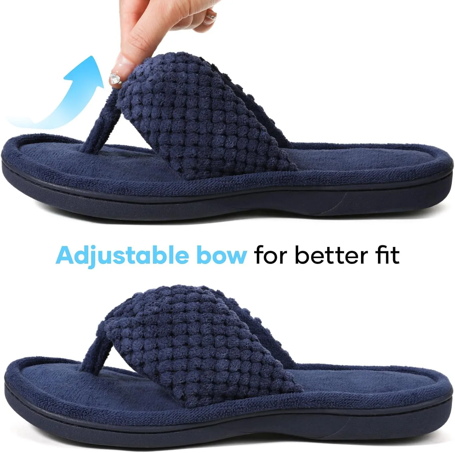 ULTRAIDEAS Women's Popcorn Flip Flop House Slipper with Memory Foam