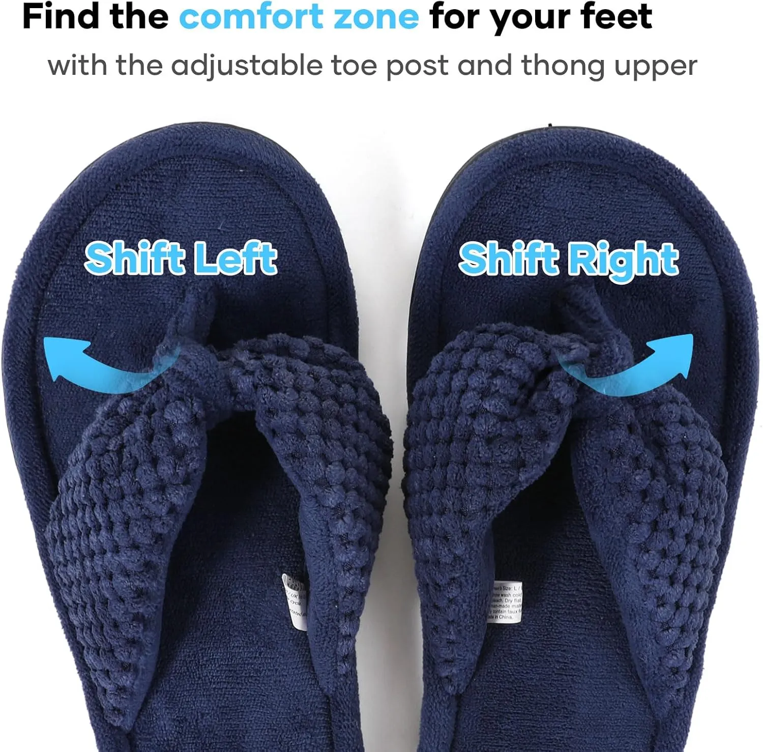 ULTRAIDEAS Women's Popcorn Flip Flop House Slipper with Memory Foam