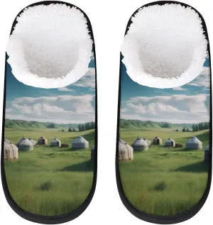 Underwater Sunshine Women's Indoor Bedroom Slippers Soft Fuzzy Slip On House Slippers for Winter Bedroom Outdoor