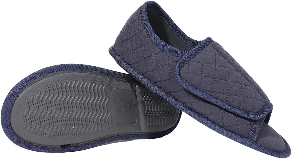 Urbancolor Women Adjustable Indoor Slippers Memory Foam House Shoes Open Toe Diabetic Slipper Arthritis Edema Extra Wide Shoes