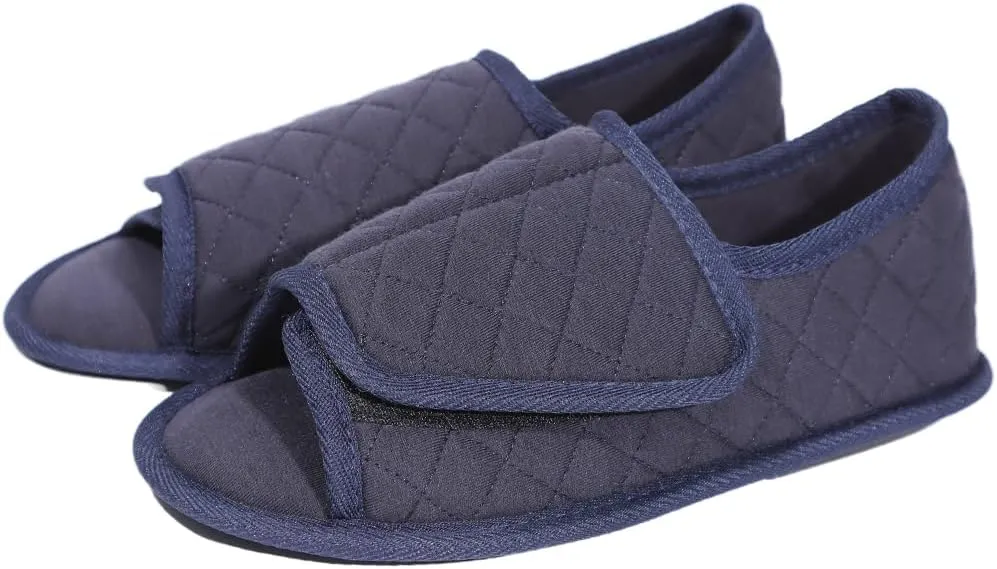 Urbancolor Women Adjustable Indoor Slippers Memory Foam House Shoes Open Toe Diabetic Slipper Arthritis Edema Extra Wide Shoes