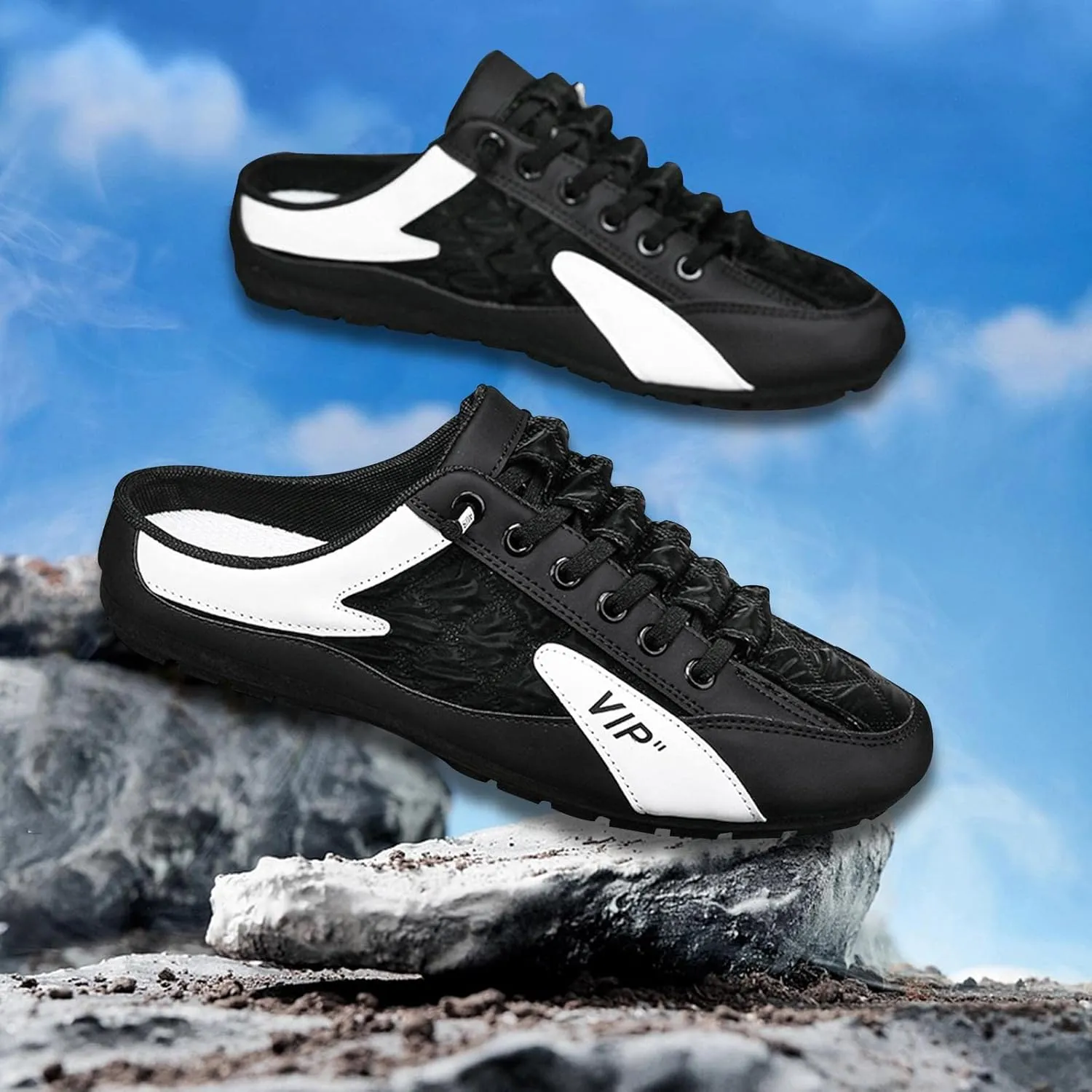 UxicRuya Fashionable Mens Slip On Shoes for Spring Summer, Casual Indoor & Outdoor Walking Mules Sneakers, Non-Slip Comfortable Loafers for Work/Hiker/Trekking