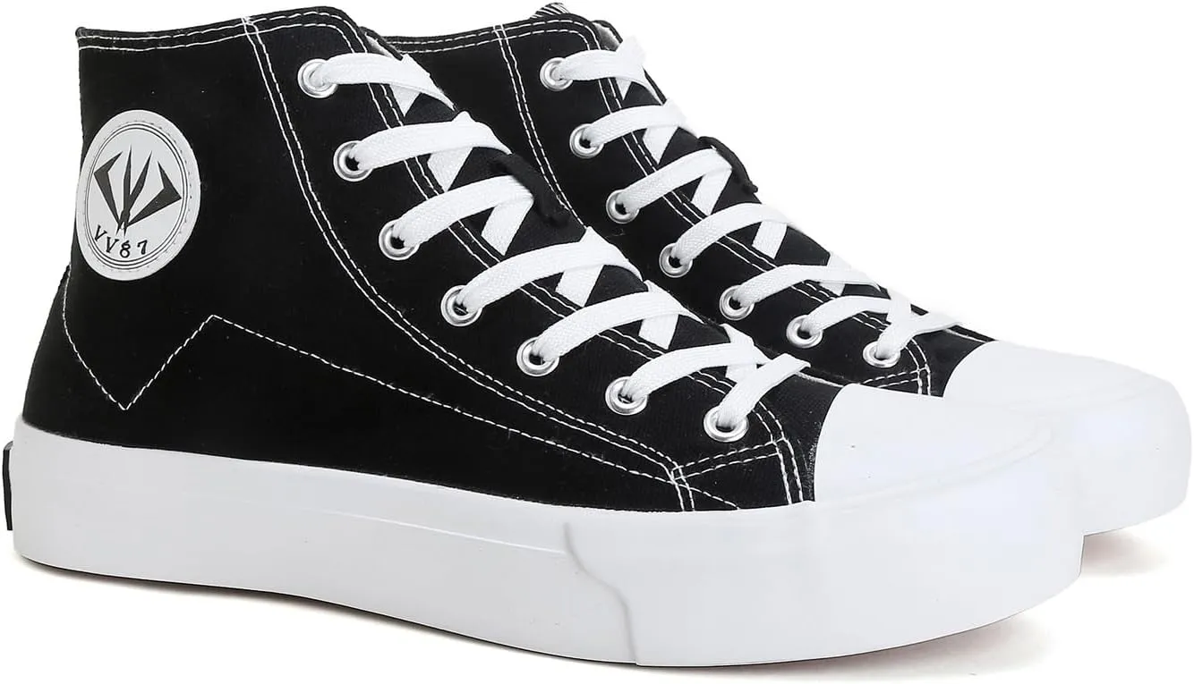 VAXAV Unisex Lightweight High Top Canvas Sneakers Breathable Flat Walking Shoes