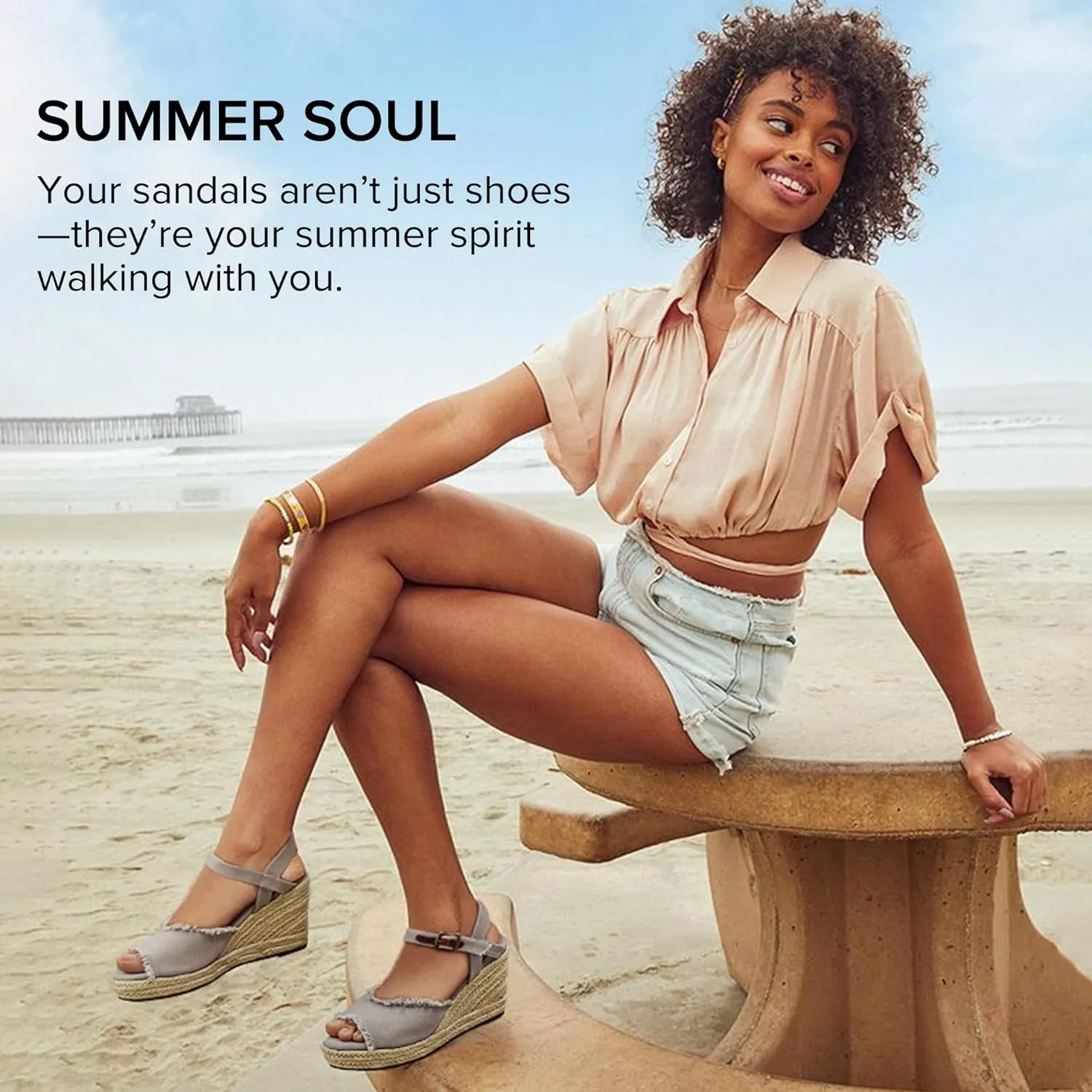 Vepose Women's 880 Wedge Sandals Peep Toe, 3.3" Inch High Heel Platform Espadrilles Sandals with Ankle Buckle